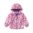 thumbnail image 3 of Curuila Toddler Girls Coat With Zipper Long Sleeve Cartoon Print Hooded Jacket For Girls Winter Warm Casual Soft Outerwear Size 12-18 Months, 3 of 9
