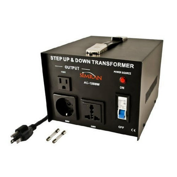Simran AC-1000 Step Up Down Voltage Converter Transformer for Conversion Between 110 Volt and 220 Volts - 1000 Watts