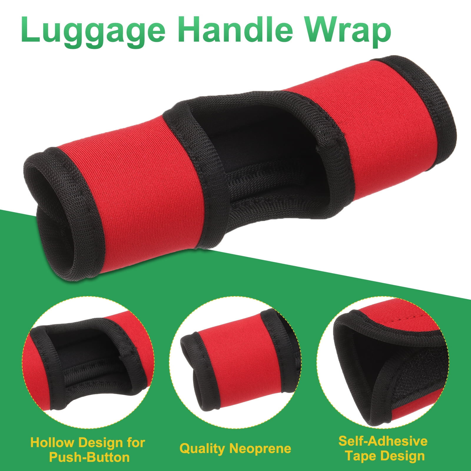 Unique Bargains Luggage Handle Wrap Hollow Neoprene for Travel Bag Red