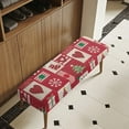 thumbnail image 4 of FUIALDOLG Christmas Bench Covers Stretch Xmas Decoration Washable Red Bench Seat Cover with Elastic Edge Rectangle Seat Protector for Bedroom, Living Room, 4 of 7
