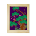 thumbnail image 1 of Purple Japanese Culture Green Tree Desktop Adorn Photo Frame Display Art Painting Wooden, 1 of 3