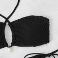 thumbnail image 6 of Mceream Women's High Waisted Drawstring Adjustment Bikinis Gathering Swimsuit Split Set Black M, 6 of 7