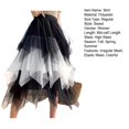 thumbnail image 7 of Joernso Women Skirt High Elastic Waist Irregular Colorful Mesh Multi-layered Soft Mid-calf Length Pleated Lady Midi Skirt, 7 of 7