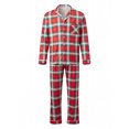 thumbnail image 2 of Christmas Family Pajamas Matching Sets Button Down Plaid Holiday Family Pajamas, 2 of 10