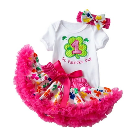 

ASEIDFNSA Outfits for Girls Baby Girl Leggings 3-6 Months Toddler Girls Irish Festival Short Sleeve Letter Prints Romper Pink Mesh Skirt With Headband 3Pcs Outfits Clothes Set