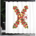 thumbnail image 4 of Ambesonne Christmas Alphabet Shower Curtain, X Letter Sketch, 69"Wx70"L, Pearl and Olive Green, 4 of 5