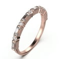 thumbnail image 2 of 0.73ct Round and Baguette Cut Diamond Moissanite Ring 18K Rose Gold Over Silver, 2 of 4