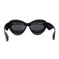 thumbnail image 4 of Womens Funky Balloon Thick Cat Eye Retro Plastic Sunglasses All Black, 4 of 4