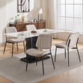 thumbnail image 3 of Mid Century Modern Dining Chairs Set of 6, Beige Kitchen & Dining Room Chairs Set of 6, Upholstered Linen Fabric Kitchen Chairs for Dining Table, Sillas de Comedor, Metal Legs (Beige, 6 Pcs), 3 of 12