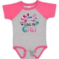 thumbnail image 3 of Inktastic I Love My Gigi Pink and Blue Fox with Hearts Boys or Girls Baby Bodysuit, 3 of 5