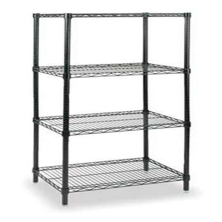 Wire Shelving Unit, 24"D x 36"W x 63"H, 4 Shelves, Black 2KPL5