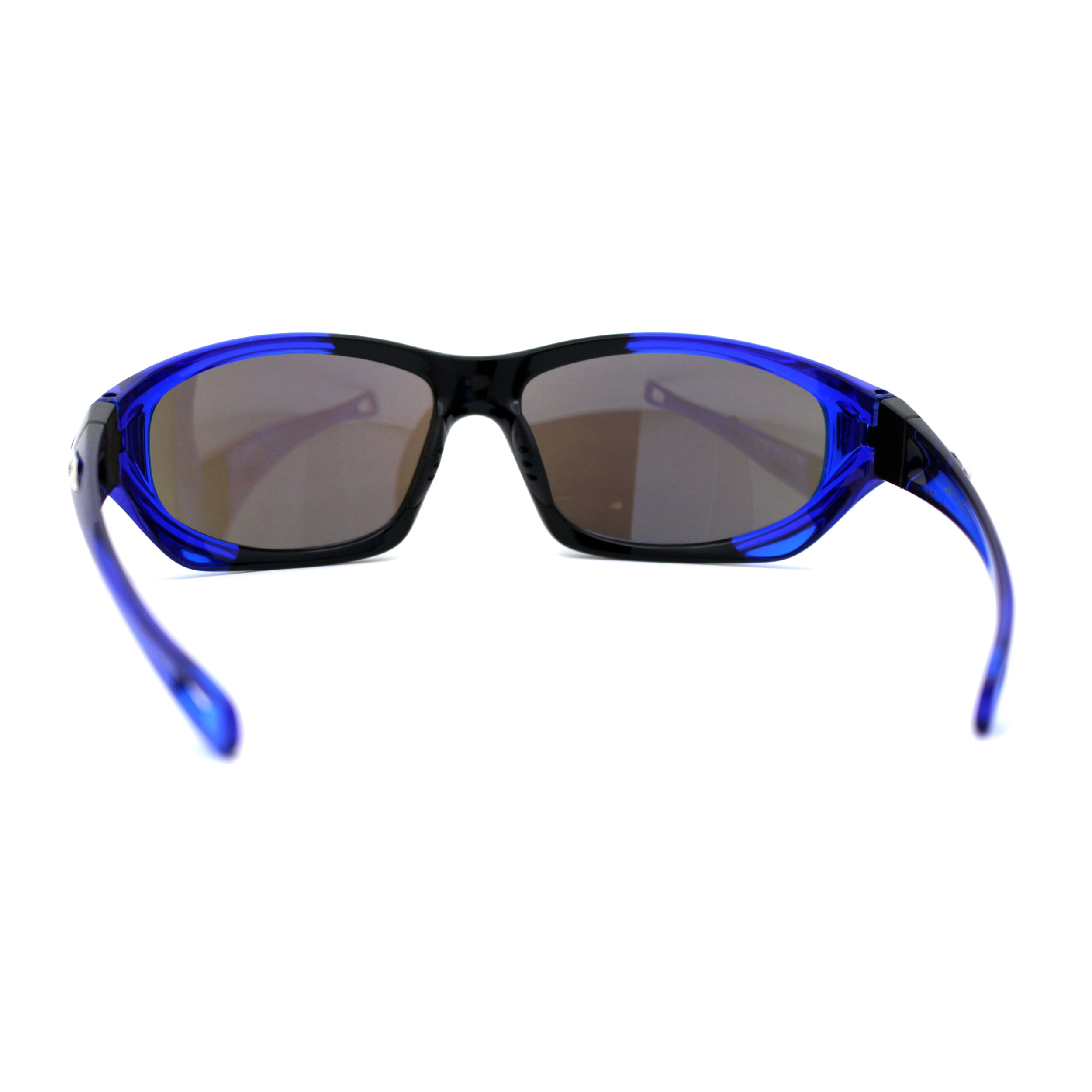 SA106 Mens Xloop Oval Plastic Sport Warp Around Sunglasses Black, Men's, Size: One Size
