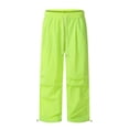 thumbnail image 5 of CQONEPT Womens Parachute Pants Wide Leg Baggy Pants Quick Dry Y2K Elastic Waist Streetwear Outdoor Jogger Track Pants Green L, 5 of 6