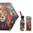 thumbnail image 2 of JSTEL Lion Mosaic Folding Umbrella for Rain Sun Travel Mini Lightweight Compact Umbrellas, 2 of 5