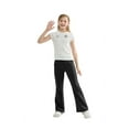 thumbnail image 4 of Rolanko Girls Flare Wide Leg Sweatpants Elastic Waist Bell Bottoms Pants for Kids Sweats with Pockets 5-12Y, 4 of 7