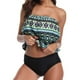 thumbnail image 4 of WILLBEST Traje de Baño de Dos Piezas para Mujer, Tankini con Sujetador Ajustado, Estampado Vintage, para Playa, Tankini, Bandeau, Push-Up, 4 of 8