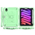 thumbnail image 2 of For Apple iPad Mini 6th Gen 8.3 inch (2021) Butterfly Kickstand 3in1 Tough Hybrid Case Cover with Shoulder Strap - Light Green, 2 of 2