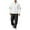 White, variant on Timegard 2 Piece Sets for Men Fall Stand Collar Button Long Sleeve Tops Loose Pants Athletic Lounge Outfits