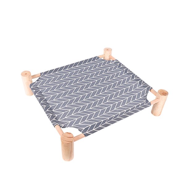 Hamaca portátil para gatos, cama de salón de madera para mascotas duradera desmontable, cama cuadrada, cómoda cuna lavable, marco elevado colgante Eigraketly EL013383-02