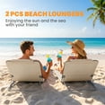 thumbnail image 4 of Outsunny 2 Pcs Folding Beach Lounge Chair w/ Pillow, Beige, 4 of 10