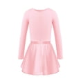 thumbnail image 2 of CHICTRY Little Girls Basic Ballet Dance Costume Long Sleeve Leotard with Wrap Skirt Pearl Pink 12-14, 2 of 7