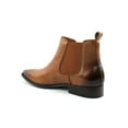 thumbnail image 2 of Men's Genuine Leather Cognac Brown Chelsea Ankle Dress Casual Boots Almond Toe, 2 of 5