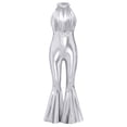 thumbnail image 3 of TSSOE Kids Girls Retro Disco Outfits Bell Bottom Jumpsuit 70s Fancy Dress Up Theme Party Bodysuits Silver 16, 3 of 7
