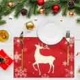 7Pcs Table Runners YPF5 Placemats,Red & White Snowflake Merry Table
