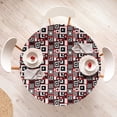 thumbnail image 4 of Ambesonne Abstract Fitted Round Tablecloth, Minimalist Retro, 45"- 56" Diameter, Vermilion and Charcoal Grey, 4 of 5