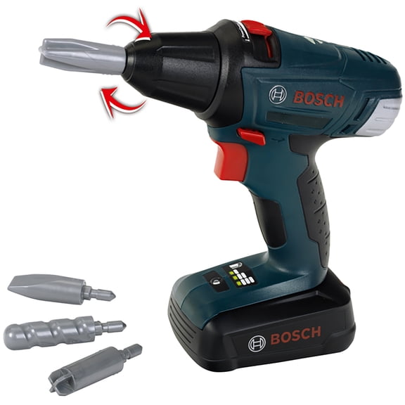 Bosch Mini: 2-In-1: Cordless Drill & Screwdriver - Lights & Sounds, Power Tool Toy, Battery-Operated, Realistic Pretend Play, Licensed, Kids Ages 3