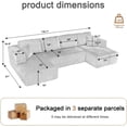 thumbnail image 2 of Compressed Boneless Couch, Sectional Couch Sofa with U-Shaped Chaise Longue, Modern Modular Couch with Deep Seats, Pillow Sofa for Living Room and Bedroom, 2 of 17