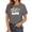 Grey, variant on Women's Tops T-Shirts Graphic Letter Print Loose Fit Short Sleeve Crewneck Boho Shirts