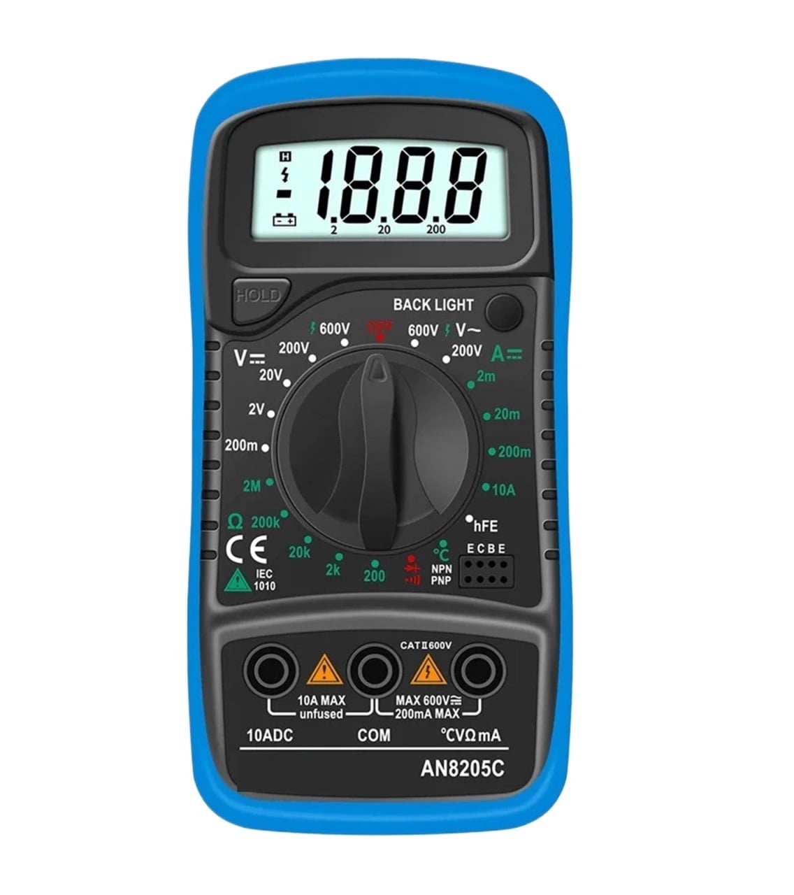 AN8205C Digital Multimeter Auto Range Backlight AC/DC Ammeter Volt Ohm Tester Portable Meter Multimetro With Thermocouple ,Versatile Measurement