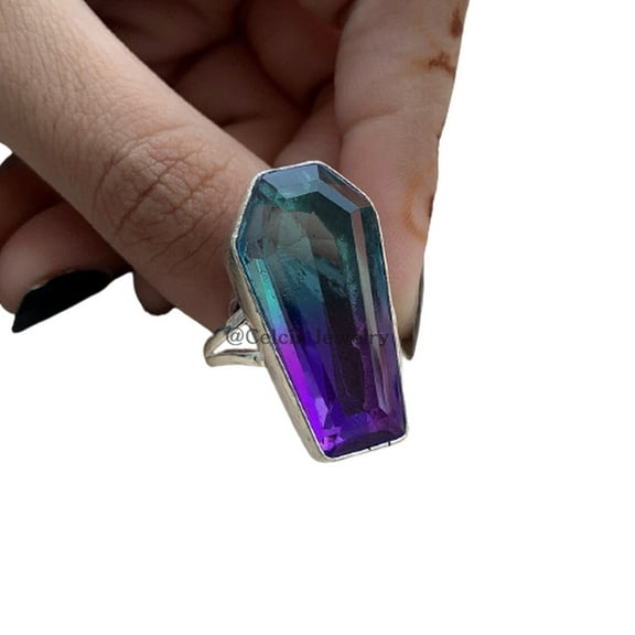Ametrine Genuine Gemstone Womens Ring, Statement Ring, Proposal Ring, Metaphysical Gift, Birthday Gifts For Wife, Anniversary Gifts For Women, Unique Gifts For Girlfriend (ametrine)