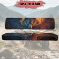 thumbnail image 3 of FKELYI Mule Bench Seat Cover 2 Pcs Set Vintage Fire Wolf Print Dustproof UTV Seat Cover Compatible with Kawasaki Mule 600/610 Anti-Scratch Seats Protector Decor, 3 of 7