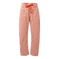 thumbnail image 5 of KHONTS Womens Summer Linen Striped Barrel Pants Comfy Drawstring Capri Pant with Pockets Beach Vacation Trousers Z01-Red L, 5 of 8