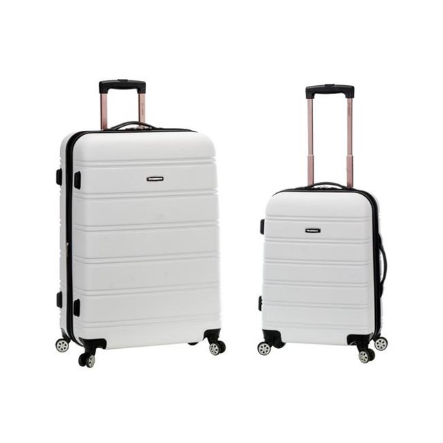 Rockland F225-2TONEWHITE Bagage Ensemble de Spinner Extensible, Magenta & Blanc - 2 Pièces