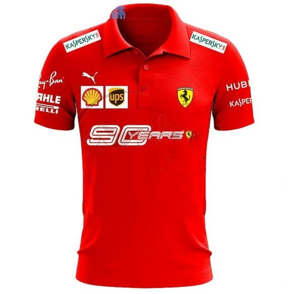 Polo pour Homme, T-Shirt Décontracté à Manches Courtes pour Homme, T-Shirt de Sport d'Été à la Mode, Combinaison de Course F1_we