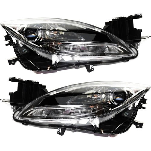 Headlight Assembly Set For 2011-13 Mazda 6 Left and Right Composite CAPA Halogen