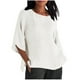 thumbnail image 1 of Vestidos Casuales Para Mujer, Blusas De Mujer De Moda Camiseta de lino con cuello y botones para mujer, informal, de manga larga, para el hogar, 1 of 9