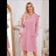 thumbnail image 4 of Vestido Informal de Larga con Bolsillos y Cuello en V para Mujer, Holgado, para Otoño e Invierno Rosa XL, 4 of 10
