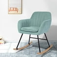 thumbnail image 2 of Living Room Chairs Fabric Rocking Chair Armchair Accent Chair Wood Frame Reading Chair with Cushion, 2 of 6