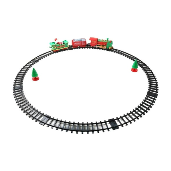 Juegos de trenes eléctricos, mini tren de juguete, decoración para de Navidad, carruaje, adorno, tren eléctrico navideño con rieles para regalos