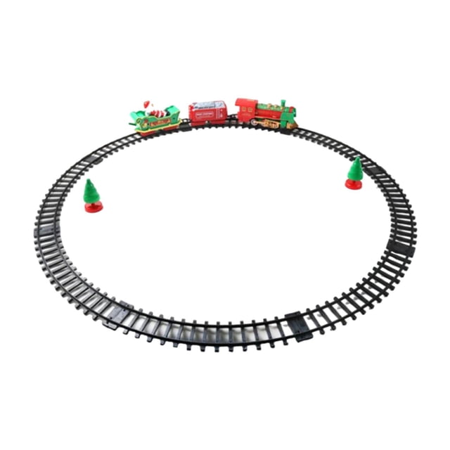 Juegos de trenes eléctricos, mini tren de juguete, decoración para de Navidad, carruaje, adorno, tren eléctrico navideño con rieles para regalos