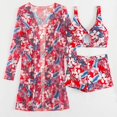 thumbnail image 2 of Gibobby Trajes de Baño para Mujer Bikinis de cintura alta para mujer, conjunto de Bikini Sexy de 3 piezas, traje de baño para cubrir, traje de baño de ma(Rojo,M), 2 of 5