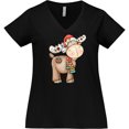 thumbnail image 3 of Inktastic Christmas Molly Moose Women's Plus Size V-Neck T-Shirt, 3 of 5