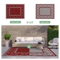 thumbnail image 2 of DEORAB Outdoor Rugs Waterproof Plastic Straw Mat 8'x10' Reversible for RV Patio Deck Beach Red & Grey, 2 of 7