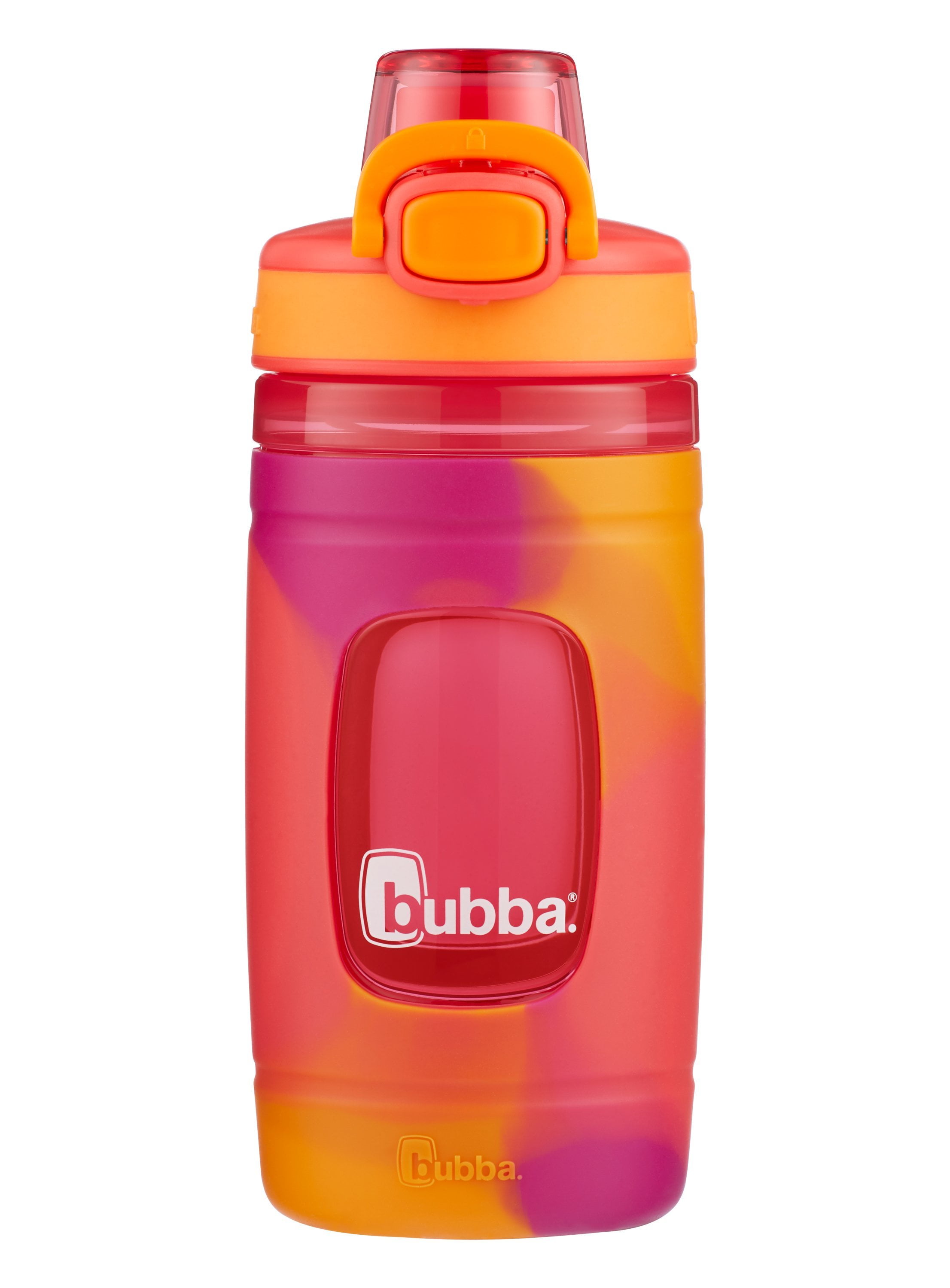 bubba Flo Kids Plastic Water Bottle Red and Orange Tie Dye, 16 fl oz