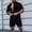 Black 2 Piece Summer Casual Outfits, variant on HOOMEUMY Men's Summer Solid Color Short Sleeve Shirt Shorts Set Tracksuit 2 Piece Outfits Gym Fitness Sportswear Black XXXL