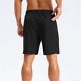 thumbnail image 5 of lcziwo Mens Shorts Casual Big and Tall Relaxed Fit Summer Elastic Waist Hiking Shorts Beach Travel Golf Dress Shorts with Zip Pockets Black XXL, 5 of 10
